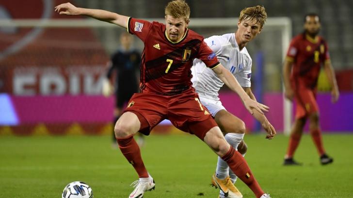 Kevin Bruyne playing for Belgium